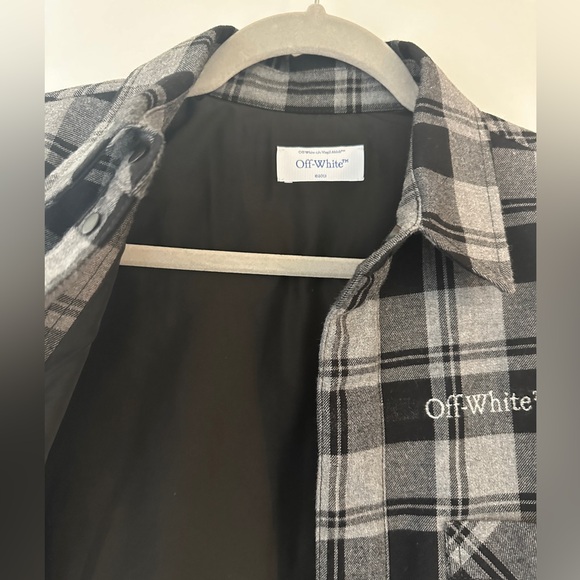 Off-white checked flannel shirt jacket size s - Picture 2 of 11
